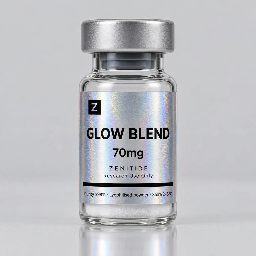 Glow Blend 70mg lyophilised peptide vial